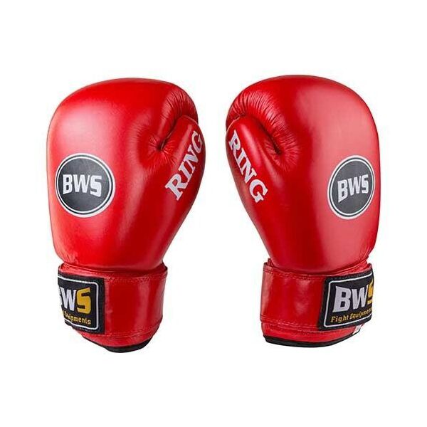 

Боксерские перчатки BWS RING кожаные красные 8oz