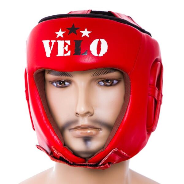 

Боксерский шлем кожаный Velo AIBA М красный (VLS-1001MR)