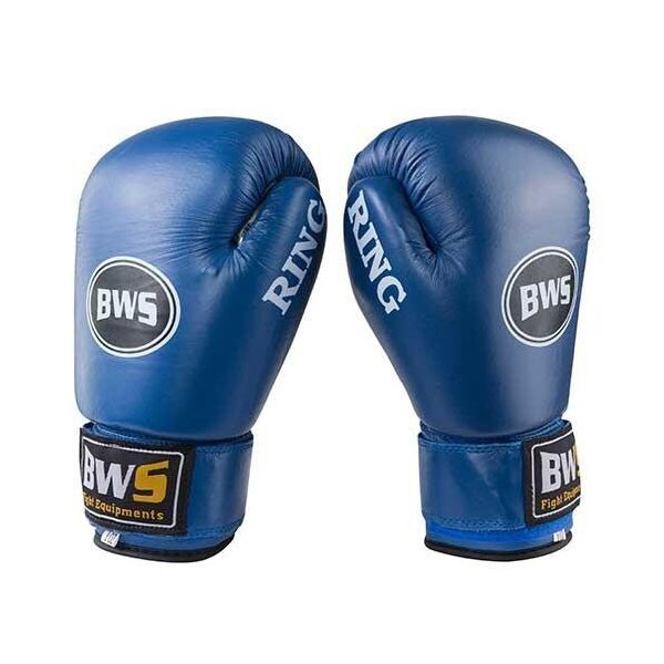 

Боксерские перчатки BWS RING кожаные синие 8oz