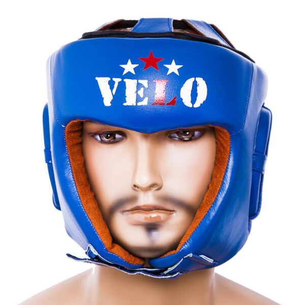 

Боксерский шлем кожаный Velo AIBA M синий (VLS-1001MB)