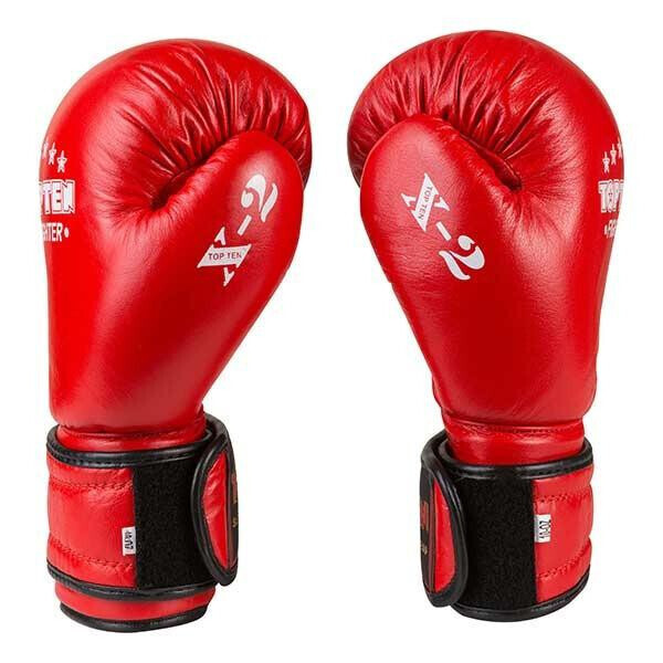 

Боксерские перчатки кожаные красные 8oz Top Ten TT-X2
