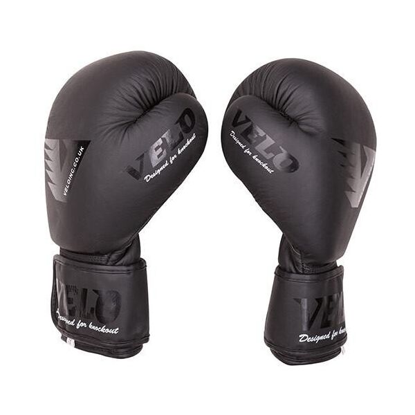 

Боксерские перчатки кожаные черные 12oz Velo Mate