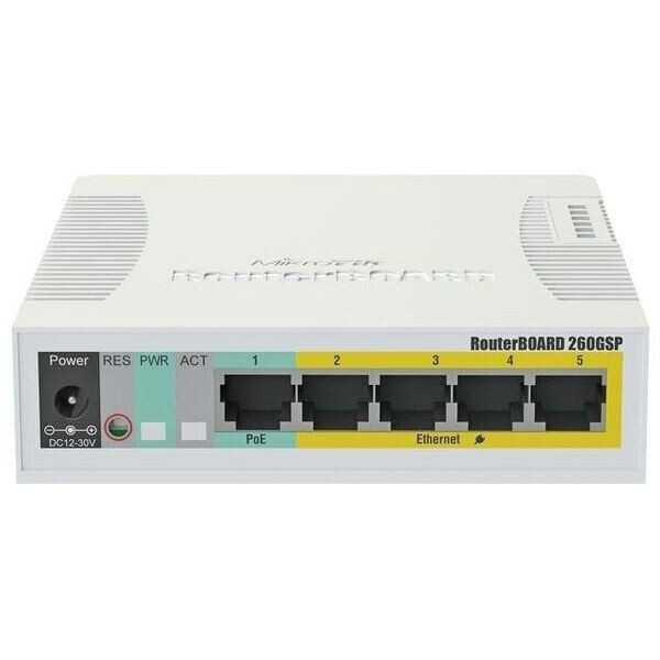 

Wi-Fi роутер Mikrotik RB260GSP (CSS106-1G-4P-1S)
