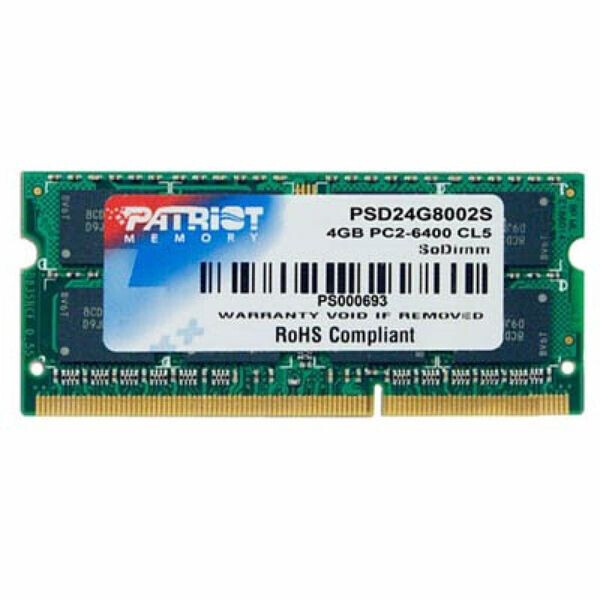 

Модуль памяти PATRIOT 4 GB DDR2 800 MHz (PSD24G8002S)