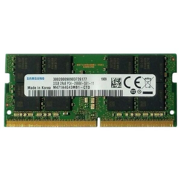 

Модуль памяти Samsung 32 GB SO-DIMM DDR4 2666 MHz (M471A4G43MB1-CTD)