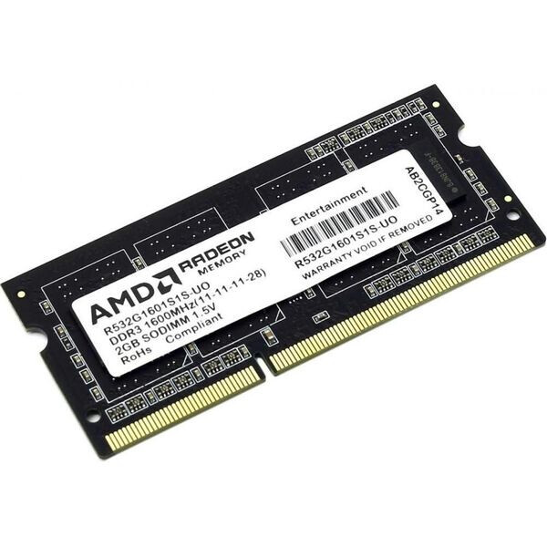 

Модуль памяти AMD 2 GB SO-DIMM DDR3 1600 MHz Radeon R5 Entertainment (R532G1601S1S-U)