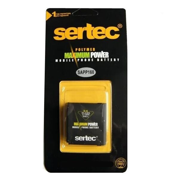 

Аккумулятор "Sertec" для SAPP160 для HTC G2, Hero 1340mAh