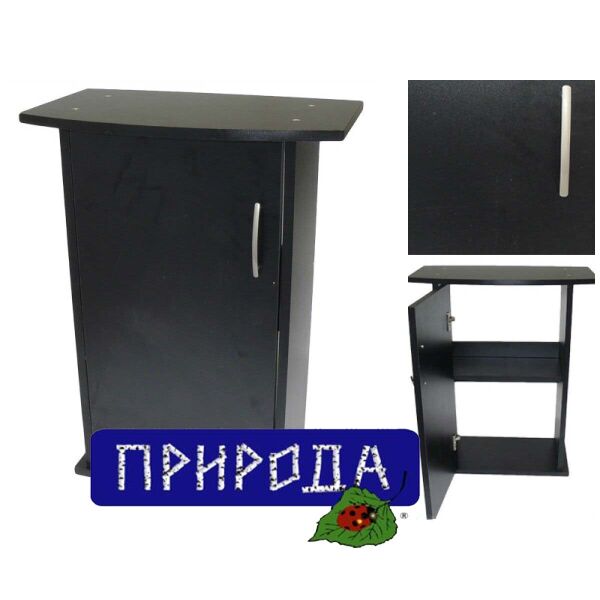 

Тумба овальная с дверцей черная 60х30х70 Природа BGL-PR-663
