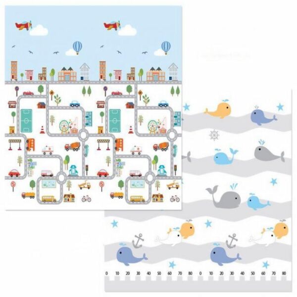 

Детский игровой двухсторонний коврик город - океан 2м*1,8м (толщина-1мм) (10) OCN-20345