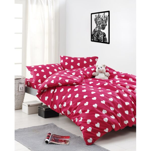 

Постельное белье Lotus Home Perfect Ranforce - Love красный семейный