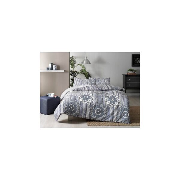 

Постельное белье Tac ранфорс - Abel mavi v01 голубой евро