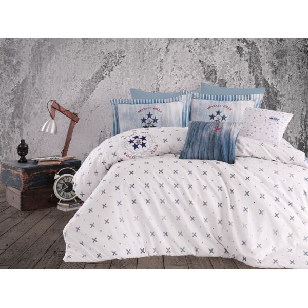 

Постельное белье Beverly Hills Polo Club ранфорс - BHPC 015 White евро