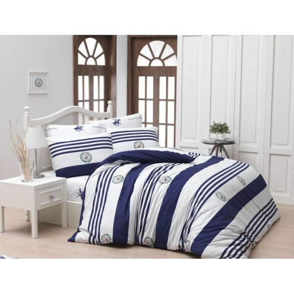 

Постельное белье Beverly Hills Polo Club ранфорс - BHPC 003 Dark Blue евро