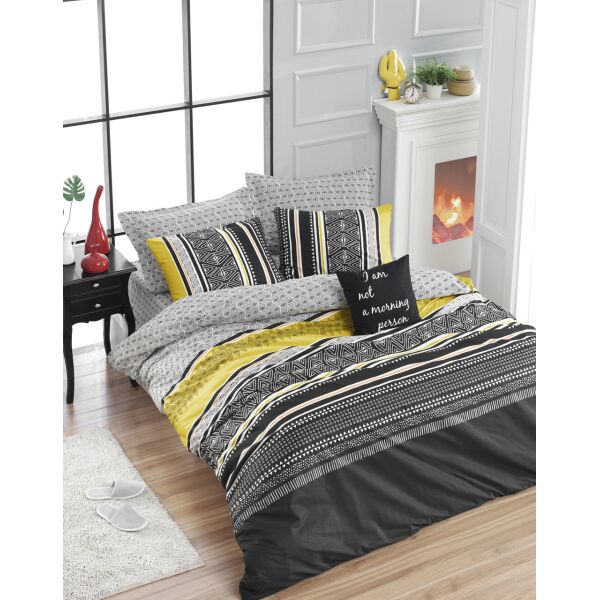 

Постельное белье Lotus Home Perfect Ranforce - Bingo желтый евро