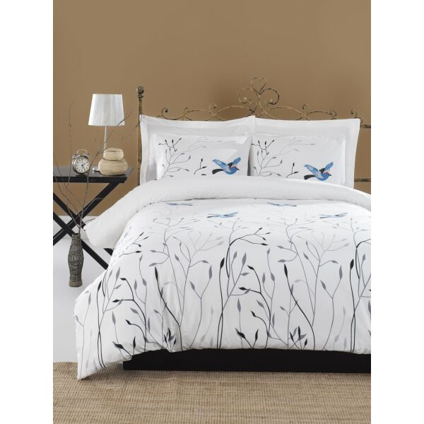 

Постельное белье Lotus Home Perfect Ranforce - Birds голубой полуторный