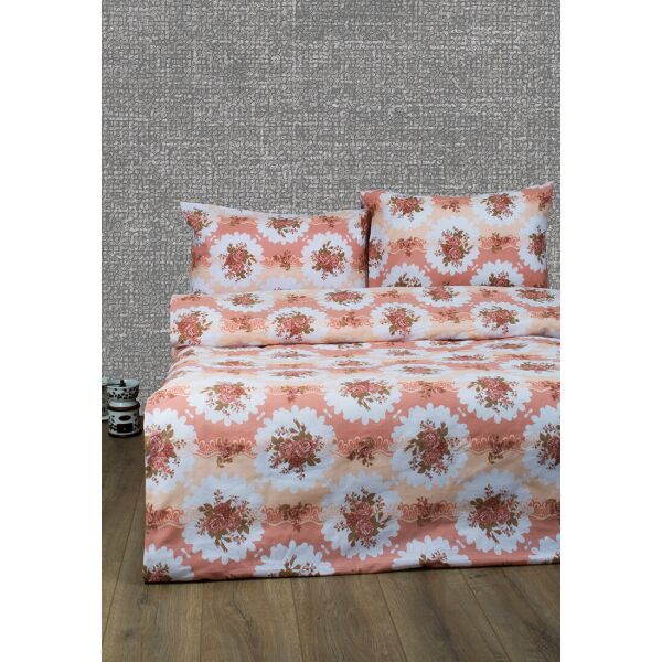 

Постельное белье Lotus Ranforce - Bouquet коралловый евро