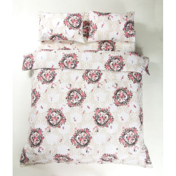 Постельное белье Lotus Ranforce - Angelique V1 розовое семейное