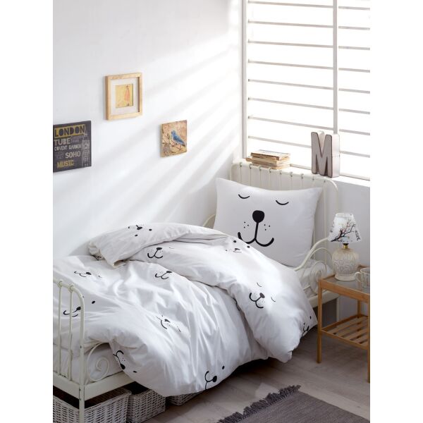 

Постельное белье Lotus Home Perfect Ranforce - In Love белый полуторный