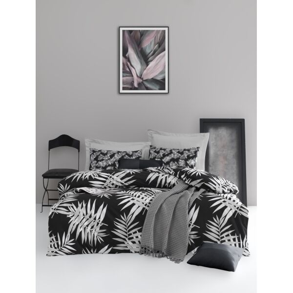 

Постельное белье Lotus Home Perfect Ranforce - Palm черный семейный