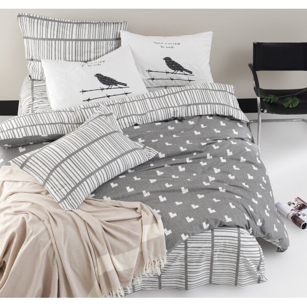 

Постельное белье Lotus Home Perfect Ranforce - Wickley серый семейный