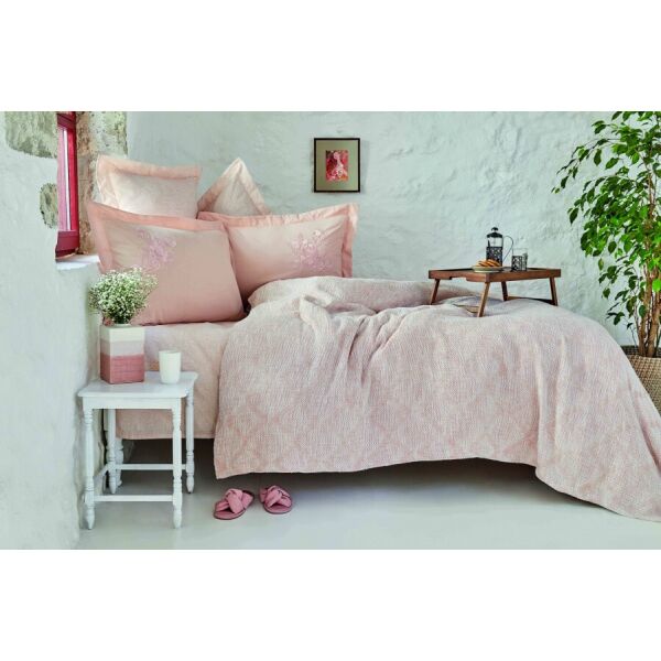 

Постельное белье Karaca Home - Miracle blush розовый pike jacquard 200*220 евро