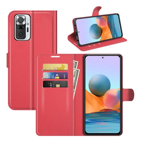 

Чехол Fiji Luxury для Xiaomi Redmi Note 10 Pro книжка красный