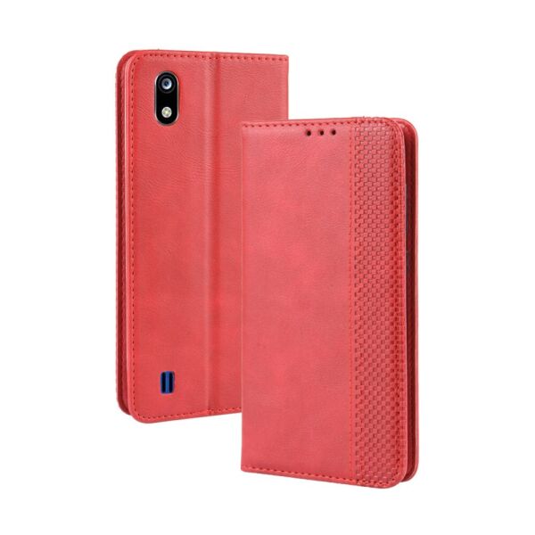 

Чехол книжка для ZTE Blade A7 2019 с отсеком для визиток, Орнамент (ЗТЕ Блейд А7 2019), красный