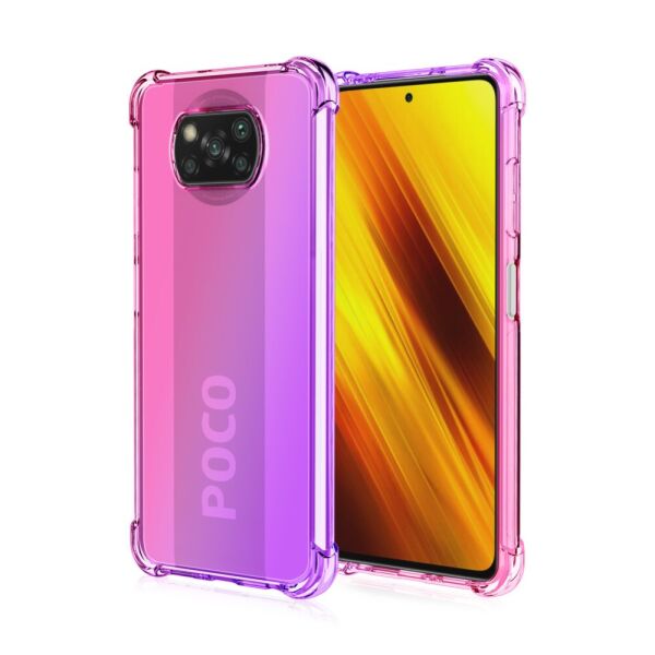 

Чехол накладка для Poco X3 NFC силиконовый с усиленными углами, Gradient, Розовый