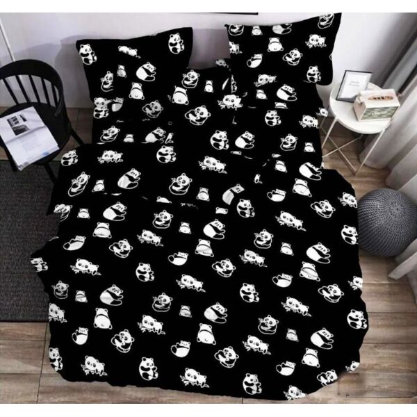 Постельное белье Панда, евро, бязь, комплект постельного белья