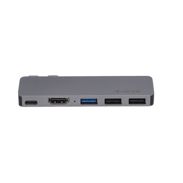 

USB-хаб адаптер Ailink Aluminium USB-C 4K HDMI Hub Multi Port 6 в 1 Space Grey