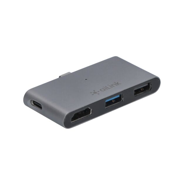 

USB-хаб адаптер Ailink Aluminium USB-C 4K HDMI mini jack 3,5mm Hub 5 в 1 Space Grey