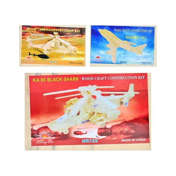 

Дерев'яна іграшка Пазли 3D MD 0469 (30 шт) 3 види (повітряний транспорт) (6903125879015)