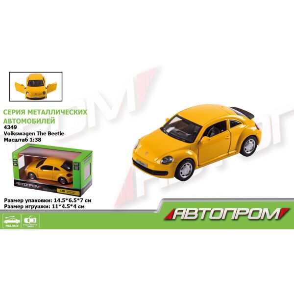 

Машина металл 4349 АВТОПРОМ Volkswagen The Beetle, откр.двери, в кор. 14,5 * 6,5 * 7 см (2000904496150)