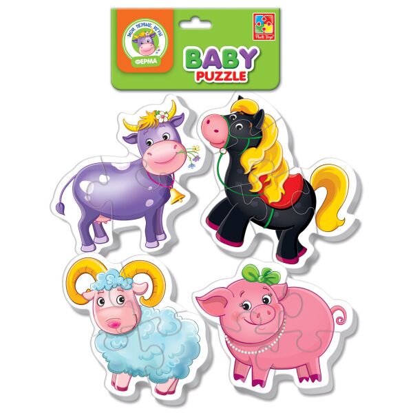 

Беби-пазл 4 в 1 Ферма, Vladi Toys