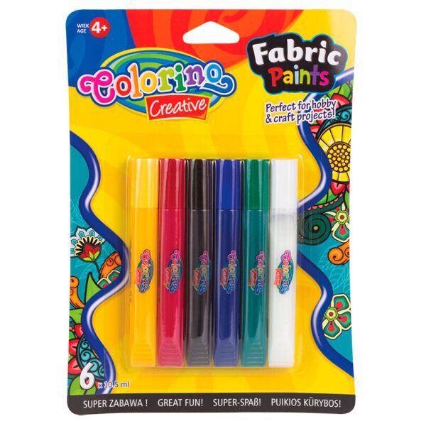 

Краски для рисования по ткани, 6 цветов, Colorino