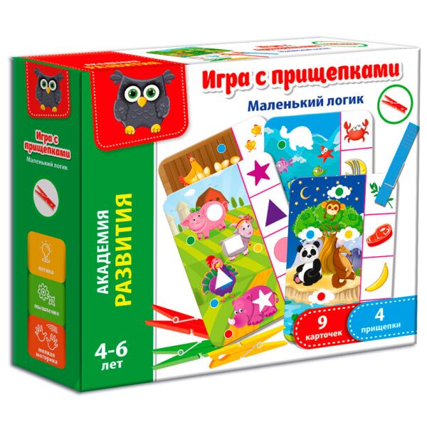 

Игра с прищепками Маленький логик (рус.), Vladi Toys
