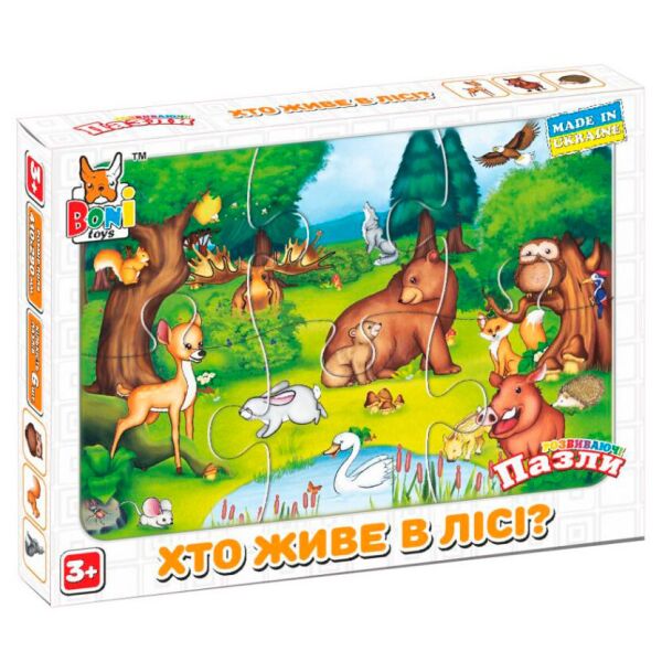 

Развивающие пазлы Boni Toys Бони Тойс "Кто живет в лесу" 6 эл. (0530)