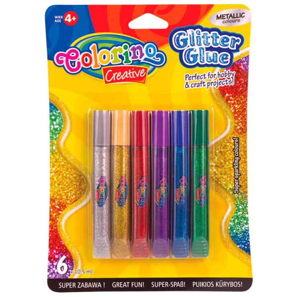 

Клей Metallic с блестками, 10,5 мл, 6 цветов, Colorino