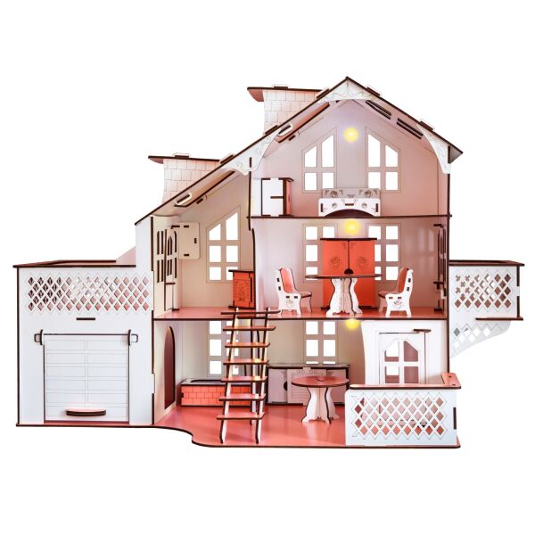 

Кукольный домик GoodPlay ГудПлей с гаражом и подсветкой большой деревянный 85×35×55 см (B012)