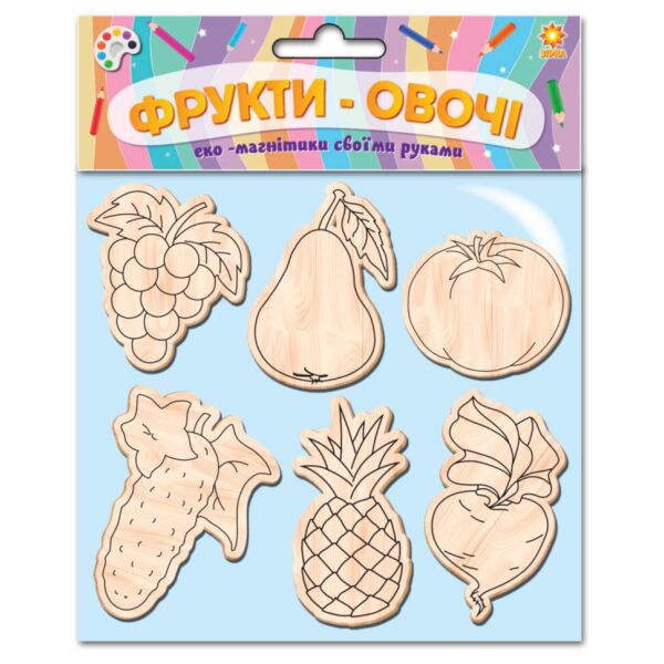 

Деревянные игрушки-магниты Фрукты-овощи, Зирка