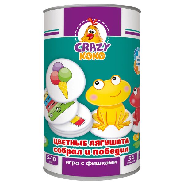

Игра в тубусе Цветные лягушата (рус.), Vladi Toys