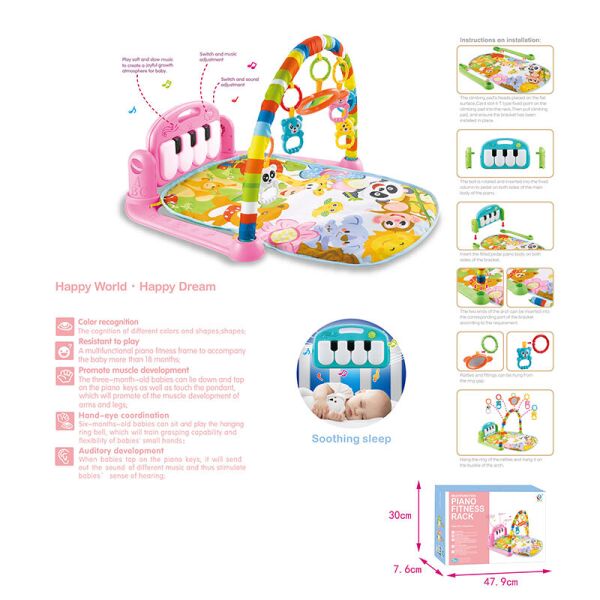 

Музичний килимок для малюків з дугою, зі світловими та звуковими ефектами 696-R22 (6968253250044)