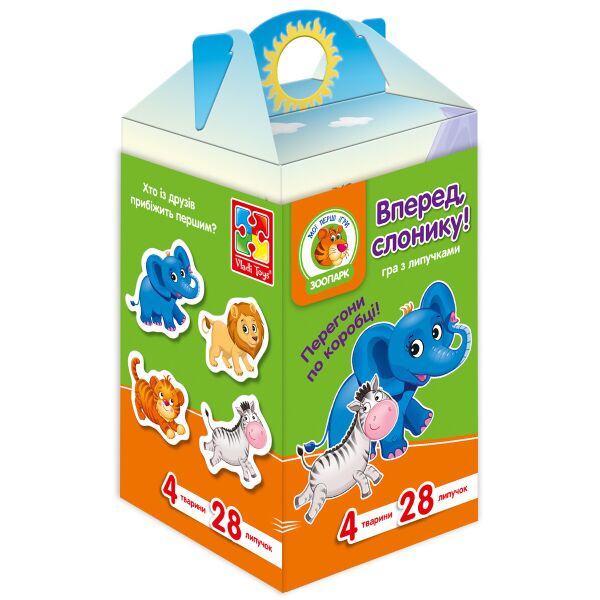 

Игра с липучками Беги, слоник! (укр.), Vladi Toys