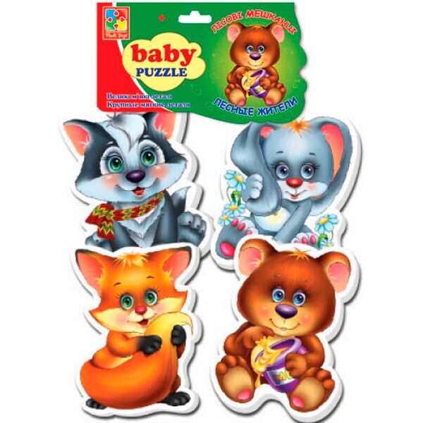 

Беби-пазлы 4 в 1 Лесные жители, Vladi Toys