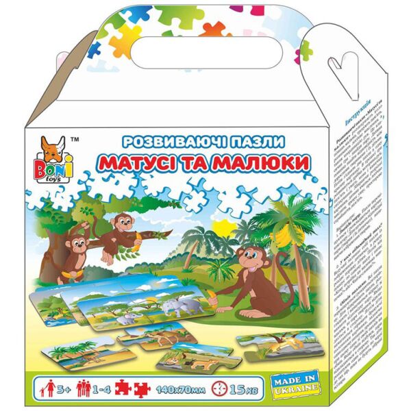 

Развивающие пазлы Boni Toys Бони Тойс "Мамочки и малыши" 20 эл. (0134)