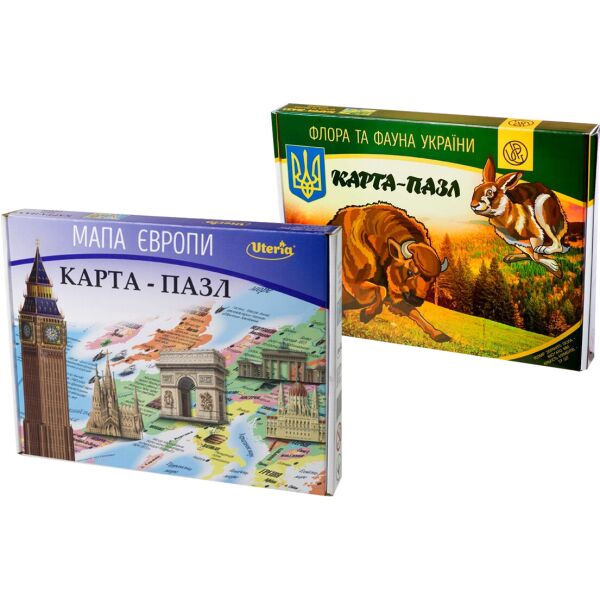 

Набор Uteria Карта-пазл Европа + Карта-пазл Флора и фауна Украины (20032-20025)