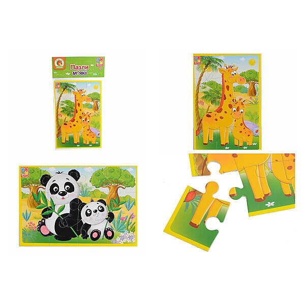 

Панда и жираф, мягкий пазл А5, Vladi Toys