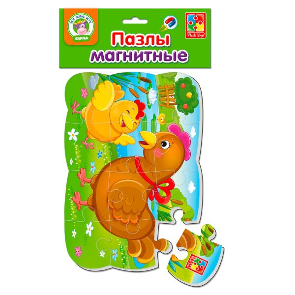 

Курочка и цыпленок, магнитный пазл, Vladi Toys