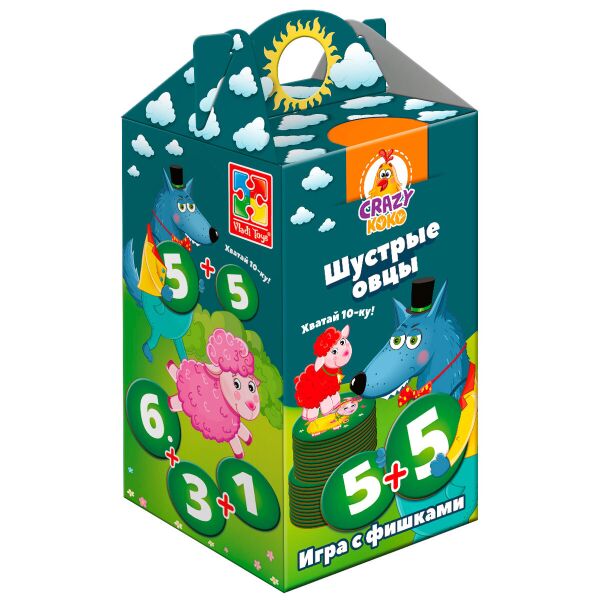 

Игра с фишками Шустрые овцы. Хватай 10-ку! (рус.), Vladi Toys