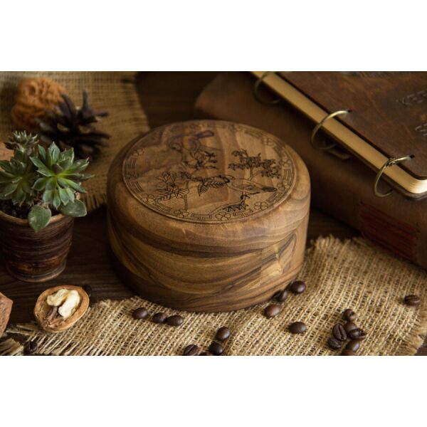 

Шкатулка круглая, EcoWalnut